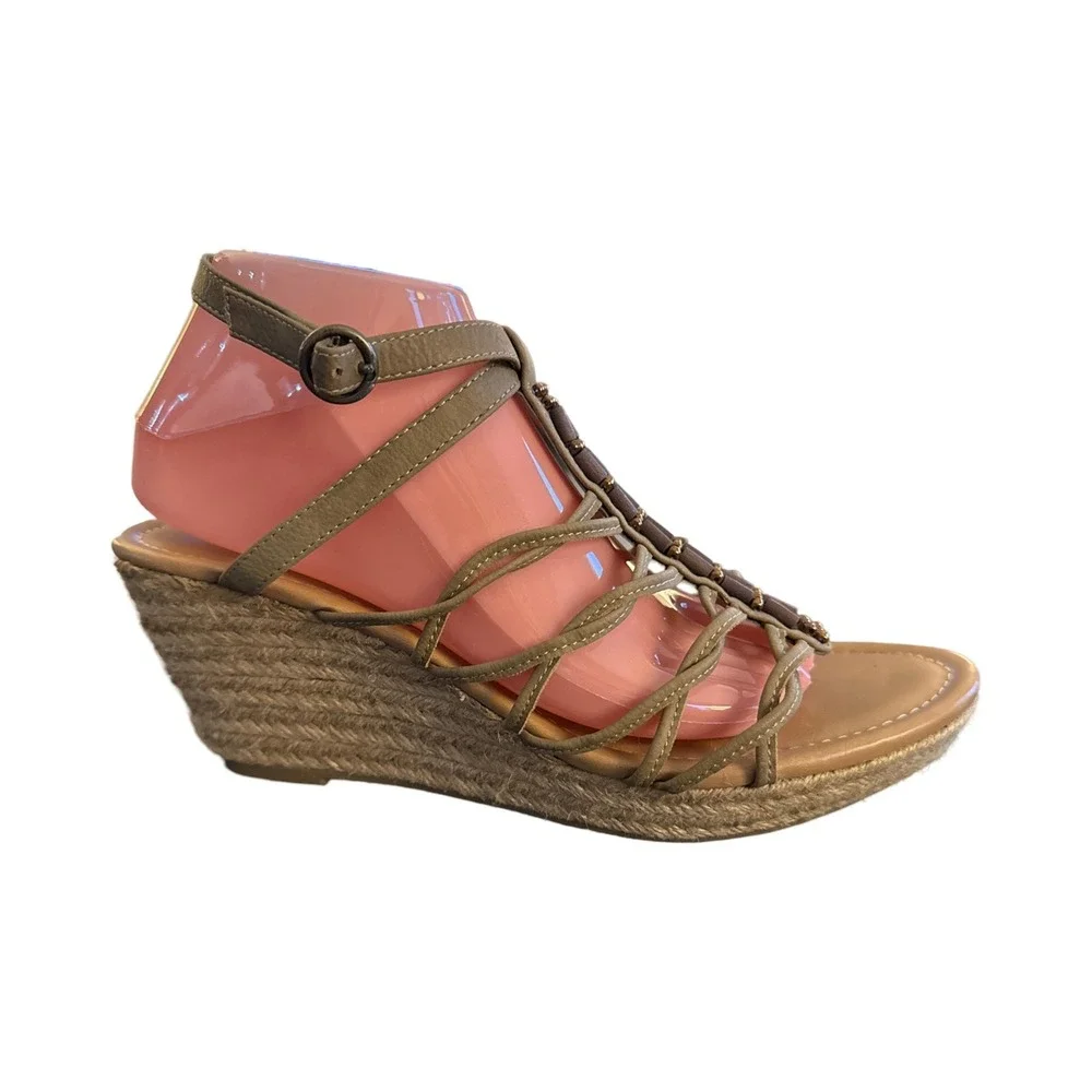 Minnetonka‎ Espadrille Wedge Sandals Size 10 Womens Open Toe Beaded Summer